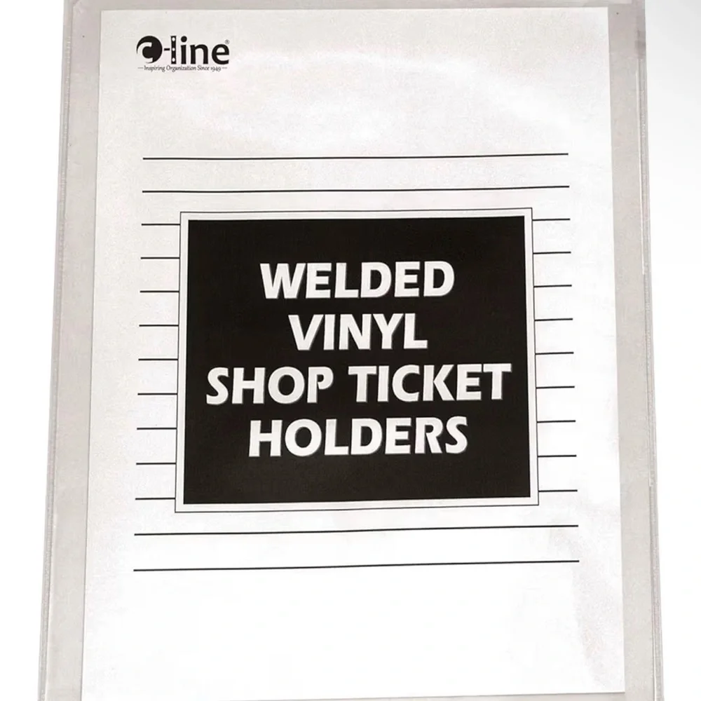 C-Line Vinyl Shop Ticket Holders, Both Sides Clear, 9 x 12 Inches, 50 per Box